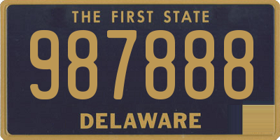 DE license plate 987888