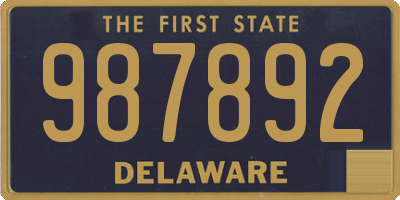 DE license plate 987892