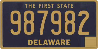 DE license plate 987982