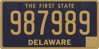 DE license plate 987989