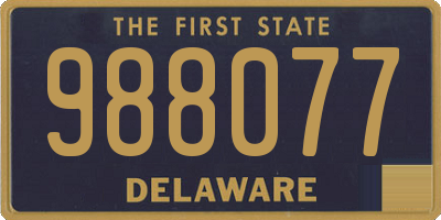 DE license plate 988077