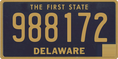 DE license plate 988172