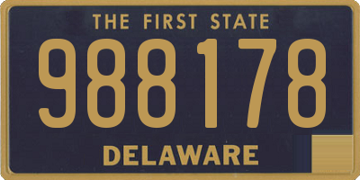 DE license plate 988178