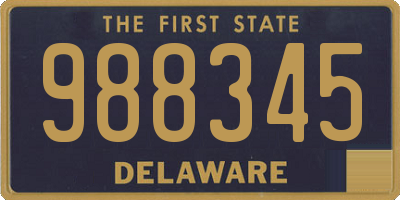 DE license plate 988345