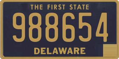 DE license plate 988654