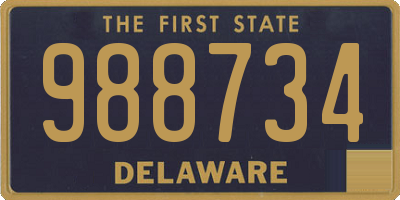 DE license plate 988734