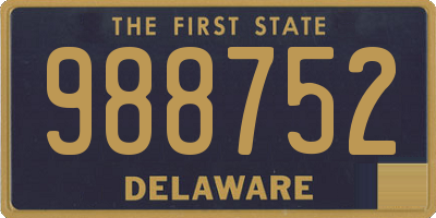 DE license plate 988752