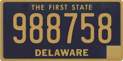 DE license plate 988758