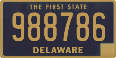 DE license plate 988786