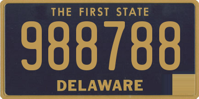 DE license plate 988788