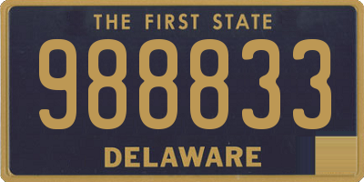 DE license plate 988833