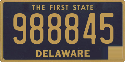 DE license plate 988845