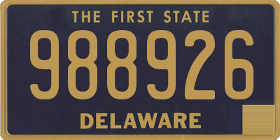 DE license plate 988926