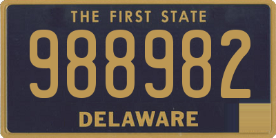 DE license plate 988982