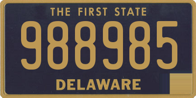 DE license plate 988985