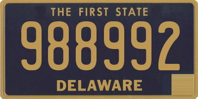 DE license plate 988992