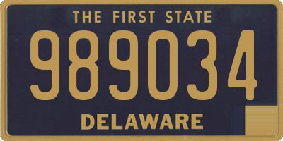 DE license plate 989034