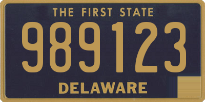DE license plate 989123
