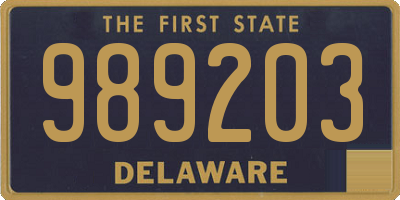 DE license plate 989203