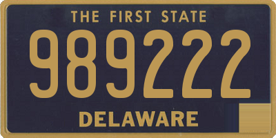 DE license plate 989222