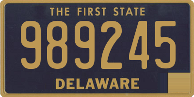 DE license plate 989245