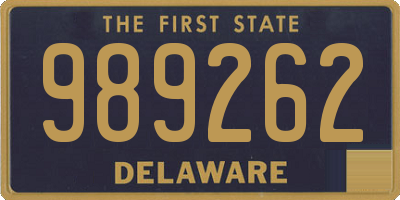 DE license plate 989262