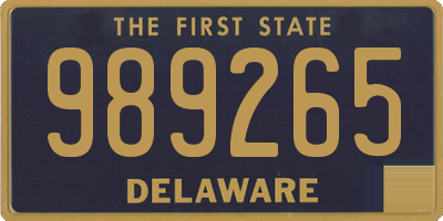 DE license plate 989265