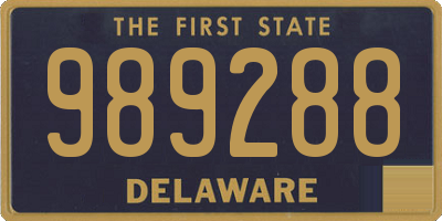 DE license plate 989288