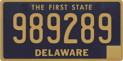 DE license plate 989289
