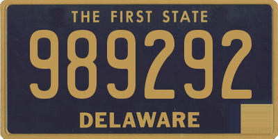 DE license plate 989292