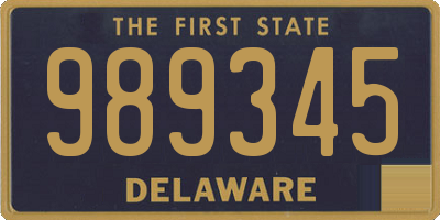 DE license plate 989345