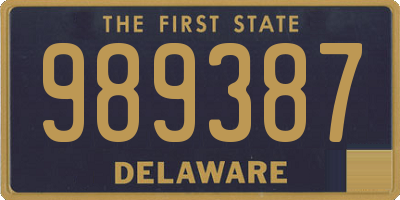 DE license plate 989387