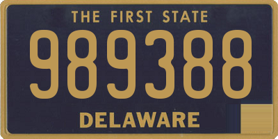 DE license plate 989388