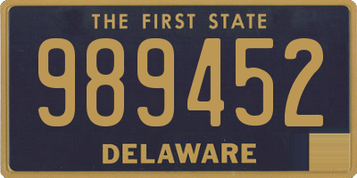 DE license plate 989452