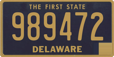 DE license plate 989472