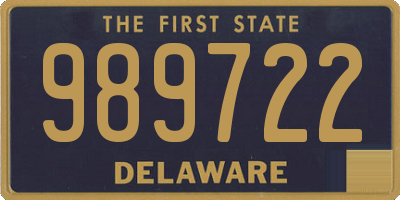 DE license plate 989722