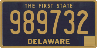 DE license plate 989732