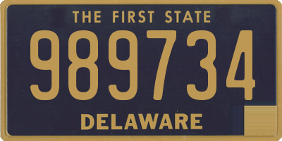 DE license plate 989734