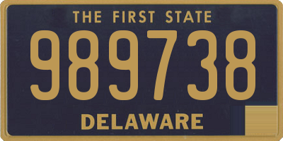 DE license plate 989738
