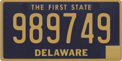 DE license plate 989749