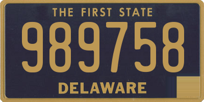 DE license plate 989758