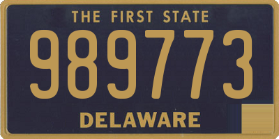 DE license plate 989773