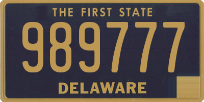 DE license plate 989777