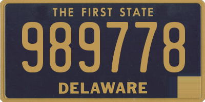 DE license plate 989778