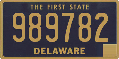 DE license plate 989782