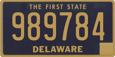 DE license plate 989784