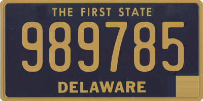 DE license plate 989785