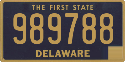 DE license plate 989788