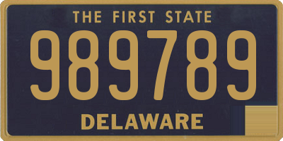 DE license plate 989789