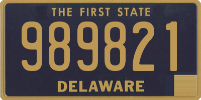 DE license plate 989821